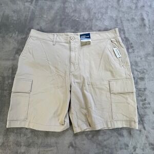 Old Navy Mens Lived-In Straight Cargo Shorts Tan Khaki Built-In Flex Size 40 NWT